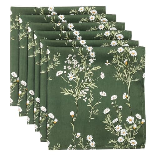 Arquiel Serviettes de Table Lot de 6, Serviettes en Tissu 100% Coton Doux et Confortable Réutilisables Serviettes pour Le dîner en Famille Mariage Cocktail Cuisine(45 cm x 45 cm)