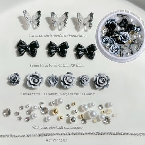 Pendentifs en forme Camélia en forme Camélia en forme Camélia pour ongles - En alliage de diamant - Accessoires de nail art