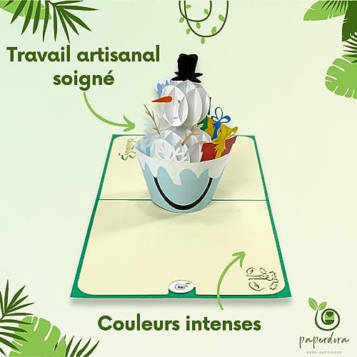 paperdora® Carte Pop-Up 3D „Noël“ avec Enveloppe et Cachet de Cire - Carte de Vœux Carte Cadeau Bon Cadeau