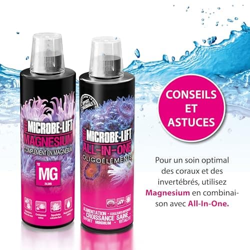 Microbe-Lift Magnésium - 473 ML - Supplément de magnésium très Pur pour Les coraux dans Les Aquariums d'eau de mer, favorise Une Croissance Saine et la stabilité de l'écosystème.