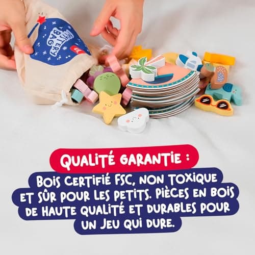 Nene Toys Loto Tactile Touche et Trouve, Jeu de Société pour Enfants dès 3 Ans – Jouet Éducatif en Bois – Divertissement en Famille et Développe la Motricité Fine, Cadeau pour Fille Garçon 3 4 5 Ans