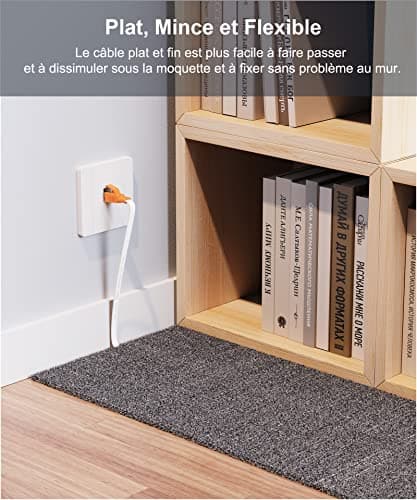 Câble Ethernet 0.5 m/1m/3 m/5m/10m/15m/20m- Cat 8 Câble de Réseau Grande 40 Gbps 2000 MHz,Câble Internet Plat avec Connecteur RJ45 Pour Routeur,Modem,Switch,PS3,PS4,,Plus Rapide que les Cat6/Cat7