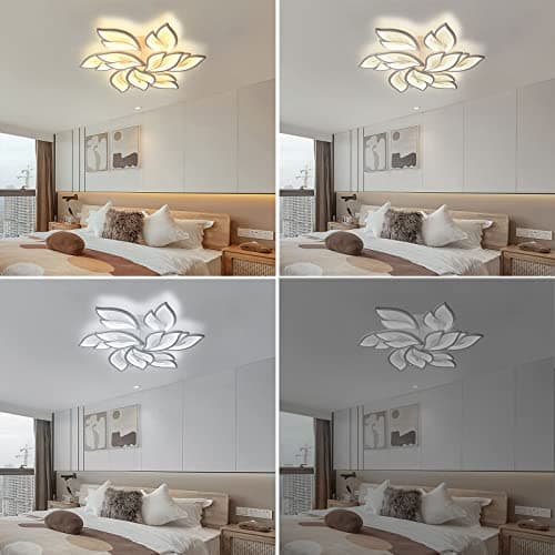 Sky angle Plafonnier LED avec télécommande, lampe de chambre à coucher à intensité variable, plafonnier de salon créatif en forme de fleur (9 têtes/Ø84 cm/33,1 pouces)