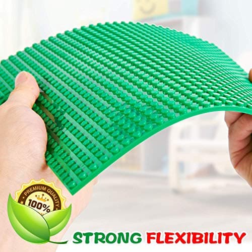 WYSWYG Plaque de Base de Bloc de Construction Classique, 6 pièces Plaque de Base carrée Classique de 25 * 25 cm, Compatible avec Toutes Les Grandes Marques, Vert, Gris, Bleu