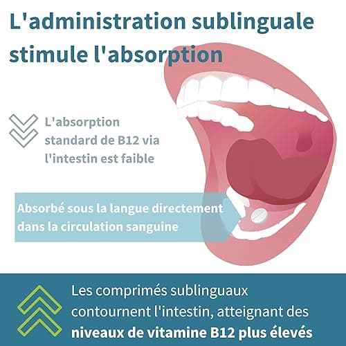 Vitamine B12 1000 mcg Sublinguale avec Adénosylcobalamine et Méthycobalamine, Haute Absorption, Sans Sucre, Arôme Naturel de Fraise & Vegan, 180 Petits Comprimés – par Igennus