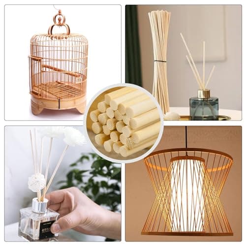 Lot de 30 grands bâtonnets ronds en bois de 8 mm x 30 cm, pour le bricolage, bâtonnets ronds en bois de bambou et bâtonnets en bambou, bâtonnets ronds en bois faits à la main
