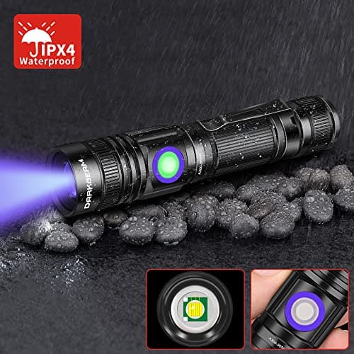 DARKBEAM Lampe Torche UV 365nm Lamp Lumière Noire rechargeable Wood's lampe, Blacklight Ultraviolette Portable Mini Torche LED, Détecteur d'urine de chat, Billets de banque
