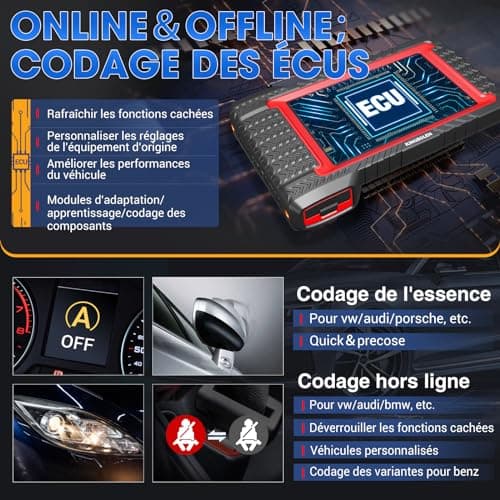 KINGBOLEN K7 Valise de Diagnostic Auto OBD II en français avec Mise à Jour 3 Ans, 31 Services, bidirectionnels, Codage ECU- Outil incontournable pour Les mécaniciens et Amateurs Voitures