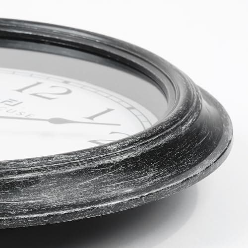 Lafocuse 30cm Horloge Murale Silencieuse Vintage, Rustique Retro Pendule Murale Noir, Shabby Chic Deco sans Tictac pour la Maison Salon Cuisine Chambre Bureau 30cm