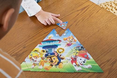 TRIOMINOS Junior - Edition Pat' Patrouille - Jeu de Dominos pour Enfants dès 3 Ans - Dominos à 3 côtés - Jeu d'Observation & Association - Double Face Triominos ou Puzzle - 1 à 4 Joueurs - 20 Min