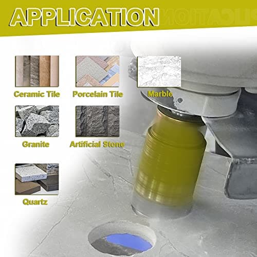 SANLEETEK Foret Diamant Carrelage Kit (6/8/10/20/25/35/50/68+10mmFraise Diamant+50mmMèches Chanfrein+115mm Disque+Adaptateur) Scie Cloche pour Carrelage Céramique Porcelaine Marbre Granit M14 Filetage
