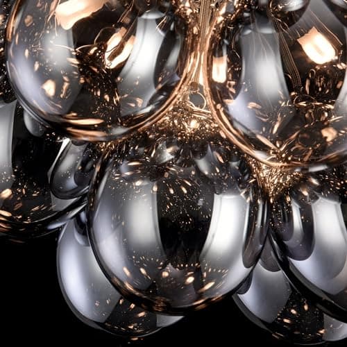 MAYTONI DECORATIVE LIGHTING Lustre plafond, style Moderne, raccords en métal couleur nickel, plafonds en verre couleur fumée, ampoules de plafond pour bas non incluses, 8x G9, 28W