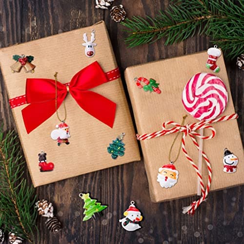 MELLIEX 24pcs Noël Ornements Miniatures Décoration de Noël Arbre de Noël Figurine à Suspendre avec des Cordes