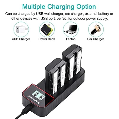 Newmowa NP-F550 Batterie de Remplacement (Pack de 2) et écran LCD Intelligent Double Chargeur USB pour Sony NP-F550 et Sony CCD-SC55 TR516 TR716 TR818 TR910 TR917