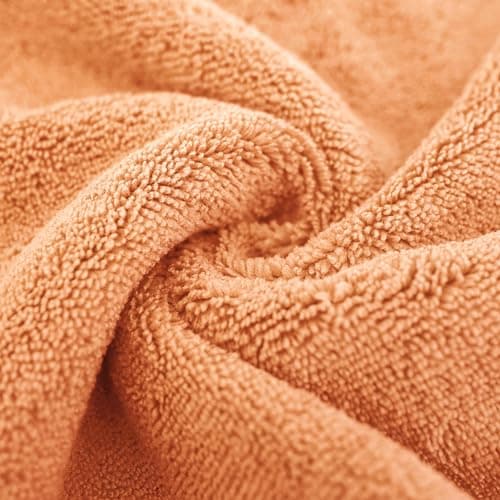POLYTE Lot de 6 serviettes de bain surdimensionnées en microfibre non pelucheuses, à séchage rapide, 152,4 x 76,2 cm, orange