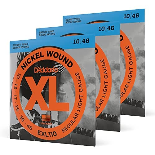 D'Addario Cordes de Guitares Électrique - EXL110-3D - Regular Light, 10-46 - 3-Paquet