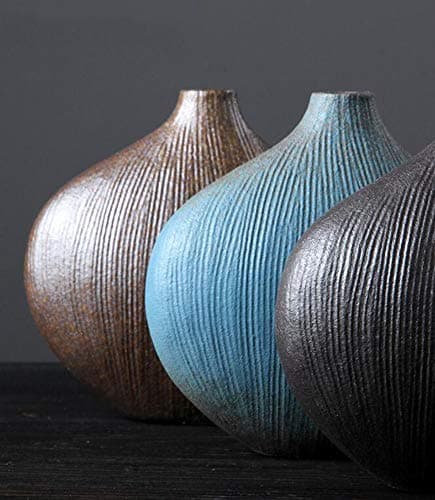 Maya Star Ikebana Vase japonais en céramique pour arrangement de fleurs Bleu