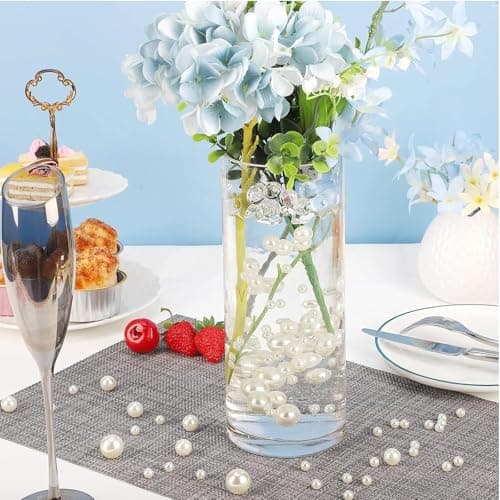 Jisrcha 150 Perles Artificielles, Perle Nacrée,Sans Trou Tailles Mixtes, Perles Rondes Flottantes de Taille Variée pour La Fabrication de Bijoux, Colliers, Bougie Flottante 8/14/20 MM (blanc)