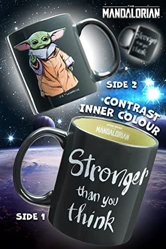 Disney The Mandalorian Mug Baby Yoda Star Wars Cadeau Homme Mug et Chaussettes (Yoda Noir Aop)