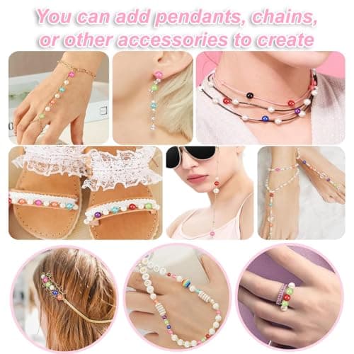 Aililong Lot de 1050 perles colorées : perles en plastique de 8 mm à enfiler pour la fabrication de bijoux, bracelets et colliers