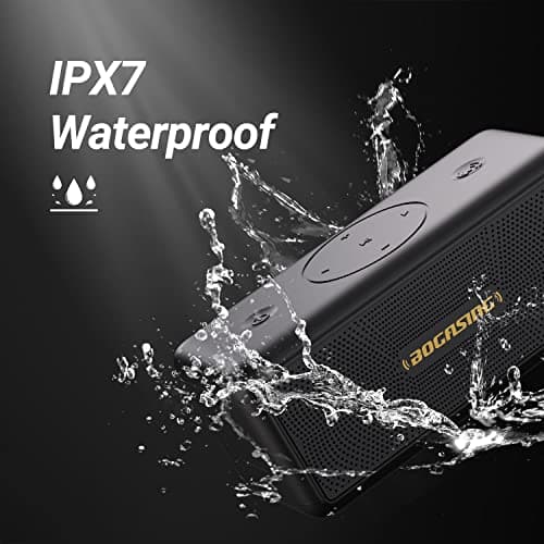 BOGASING Enceinte Puissante M5, 40W Surround Stéréo, Basses Profondes Haut Parleur, Autonomie 30 h, Bluetooth 5.3, Étanche IPX7, EQ, AUX, TF Carte, USB, sans Fil Portable pour d'Extérieur