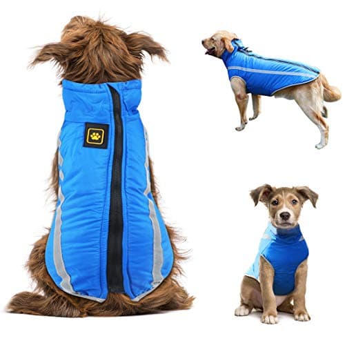Idepet Manteau de Chien imperméable Veste Chaude d'hiver, vêtements pour Animaux de Compagnie Coupe-Vent Tenue de Veste de Chien pour Petits Chiens de Taille Moyenne avec Trou de Harnais XL-6XL