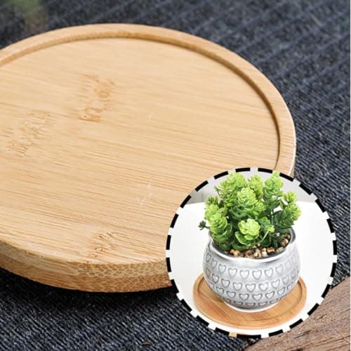 YOYEAH Lot de 4 assiettes en bois - Bougeoir et soucoupe en bois pour bougies - Plateau décoratif rond en bois pour assiettes à bougie - Bougeoir rond de qualité supérieure