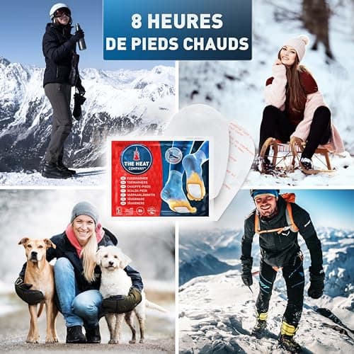 THE HEAT COMPANY Chauffe-Pieds - 15 Paires - Extra Chaud - adhésif - 8 Heures de Chaleur - Chaleur immédiate - autochauffante - purement Naturel - pour Toutes Les Tailles