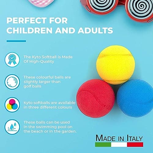 Lot de 9 balles de Tennis Souples en Mousse pour Enfants Multicolore 6,5 cm