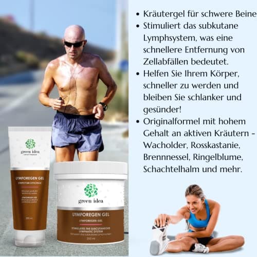 Green idea - Lymforegen pour le drainage lymphatique - 15 herbes et huiles essentielles puissantes - teneur élevée - Stimule le système lymphatique - Gel à base d'herbes actives (400)