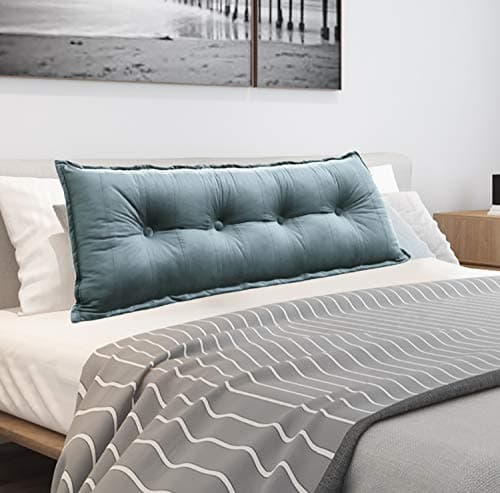 Johnear Coussin de Dossier pour canapé, Cale Dos Plage,Traversin Grand Coussin de Lecture en Velours, Oreiller Triangle Compensé Wedge, Coussin Lombaire, tête de lit, Coussin pour Jambes, Gris 120 cm