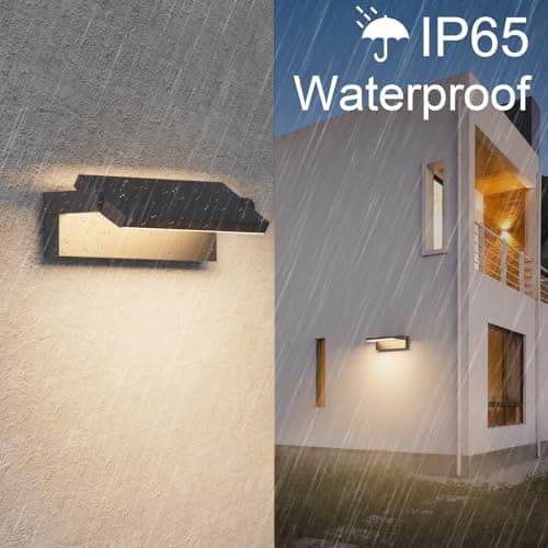 Klighten 45W Applique Murale LED Extérieure Intérieur Rotatif, Éclairage Mural Imperméable IP65 Moderne, Lampe Murale Ajustable pour Jardin Entrée Terrasse, 3480LM, Blanc Chaud 3000K, Anthracite