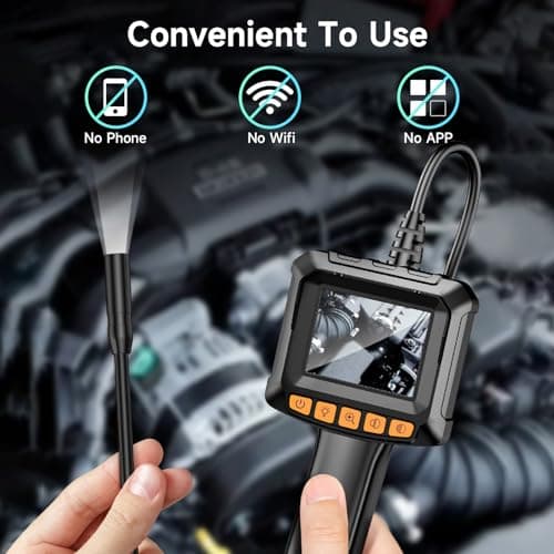 Endoscope Caméra d'inspection, Moman EOS1 Camera Endoscopique Industriel Écran IPS 2,4 Pouces 1080P HD Camera Inspection Canalisation Portatif Étanche IP67 avec 8 Lumières LED 5M Câble Semi Rigide