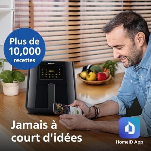 Philips Air Fryer Série 3000 6.2L, air fryer 14 en 1, Technologie Rapid Air, jusqu'à 90% de matières grasses en moins, Digital, App HomeID (HD9270/90)