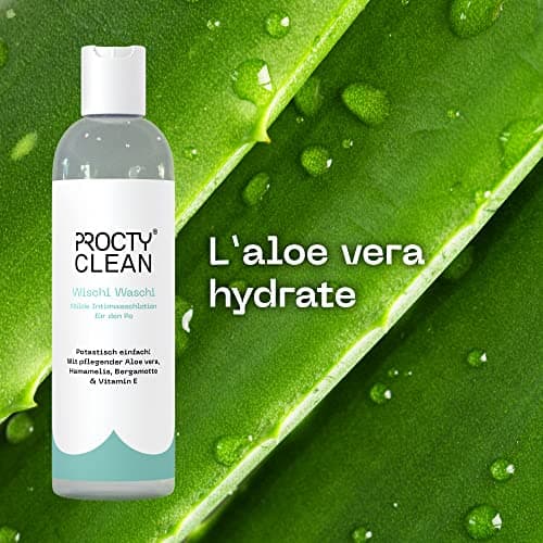ProctyClean Wischi Waschi - Gel intime douce. Gel lavant douce au ph neutre à l'aloe vera, vitamine E et hamamélis. convient aux hémorroïdes et fissures anales