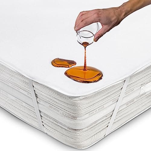Protège Matelas 90x200 cm Alèse Impermeable en Coton Housse Matelas Protection Lit Adulte et Bebe Drap Alaise pour Incontinence Anti-Acarien Couvre-Matelas Pipi Lavable en Machine avec 4 Élastiques