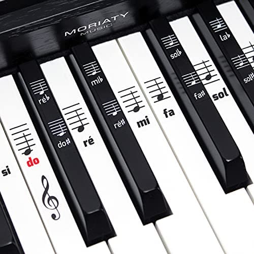 Autocollants pour notes de piano + clavier pour 49 | 61 | 76 | 88 touches + Ebook gratuit | kit complet premium pour touches noires + blanches | DO-RÉ-MI-FA-SOL-LA-SI | instructions français
