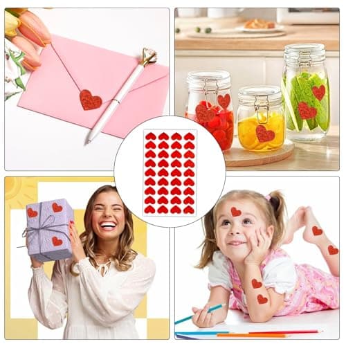 Autocollant Coeur,Gommettes Autocollantes 10 Feuilles,Autocollant Mariage,360pcs 2cm Scrapbooking Autocollant,Stickers Mariage,Autocollants pour Saint-Valentin,Fete Des Meres
