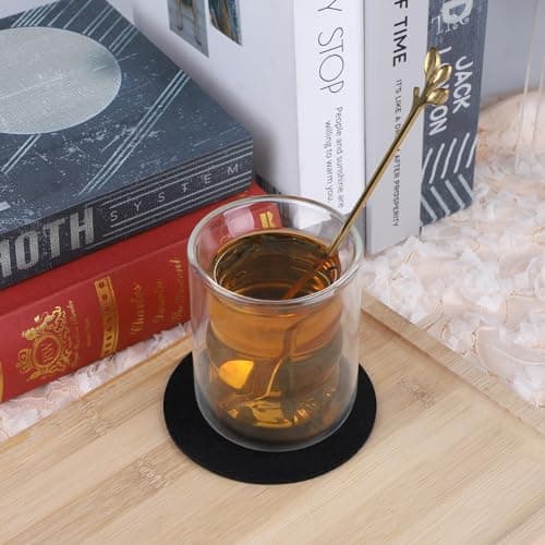 CPROSP 6 * 200ml Tasse à Café Double Paroi, Verre à Double Paroi pour Café Latte avec 6 Cuillère + 6 Sous-Verre, Tasses à Café en Cristal Résistantes à la Chaleur