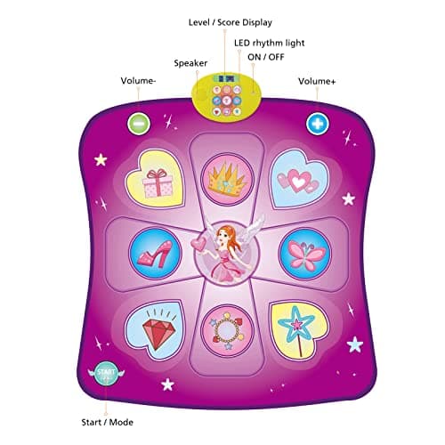Tapis de Danse pour Enfants de 3 à 8 Ans,Tapis de Danse Musical avec Affichage LED, Création de Chansons et Musique Intégrée, Cadeau d'anniversaire de Noël pour Garçons Filles de 3 4 5 6 7+ (Violet)