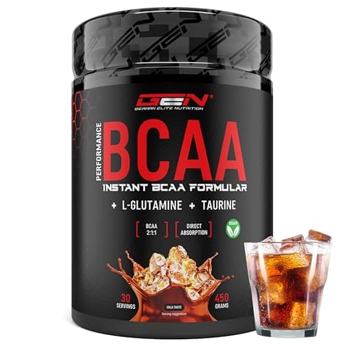 BCAA Performance - 450 g de poudre - BCAA instantanés + L-Glutamine + Taurine - Délicieux & super soluble - Acides aminés végétaliens - Ratio 2:1:1 - (Cola)