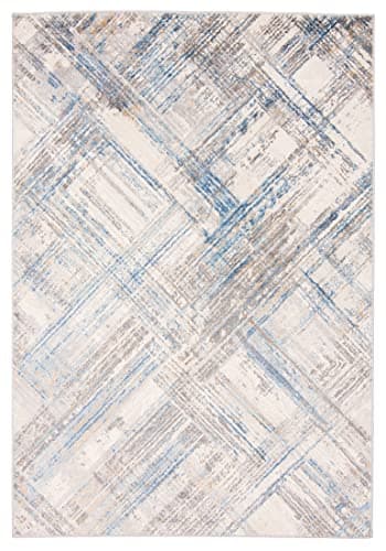 Mazovia Tapis Salon Modern - Tapis Grande Taille de Chambre Adulte Moderne à Poils Ras - Moquette pour Chambre et Salon - Rug Motif Abstrait Vintage - Gris Bleu 80x150 cm