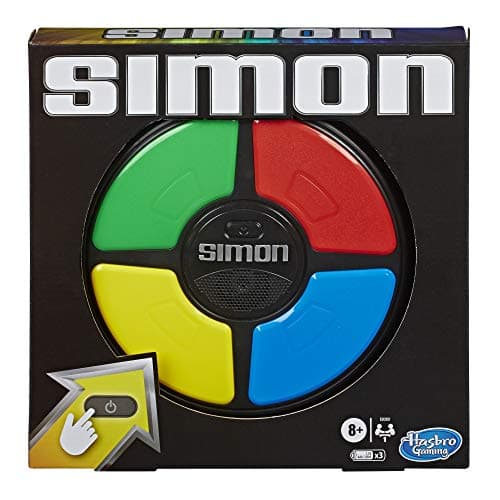 Hasbro Gaming Simon Classique, Jeu de Mémoire Électronique pour Enfants et Familles, dès 8 Ans, avec Sons et Lumières, Taille Compacte, Jeu Famille et Entre Amis, Idée Cadeau de Noël