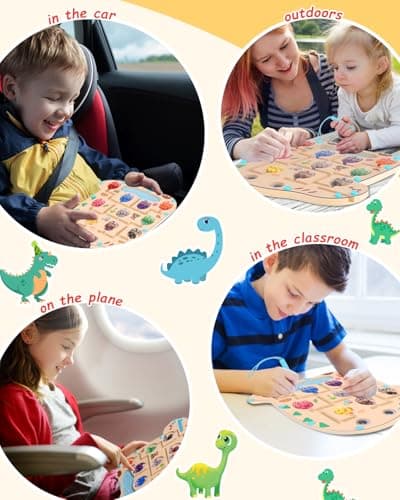 Bixury Labyrinthe Magnetique Jeux Enfant 3 Ans, Jeux Montessori Spielzeug 3 4 5 Ans en Bois pour Forme de Dinosaure Magnetspiel, Motricitépour garçons Filles Educatif Cadeau 3-7 Ans