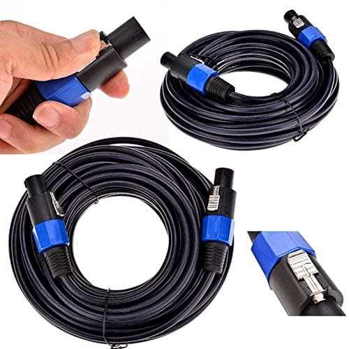 Giyofom Paquet de 2 Câbles Mâles Speakon de 25 Pieds Vers Speakon, de Câble de Haut-Parleur DJ de Calibre 12 AWG Professionnel avec de Verrouillage