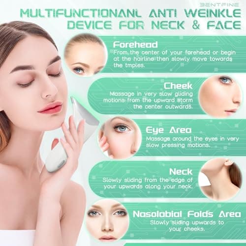Appareil Anti Rides Visage Massage 3 en 1 Modes 45°C EMS Lifting Massage avec Socle Soin Anti-âge de Peau Électrique Appareil de Beauté Vibration Tonification Pour Raffermissement du Visage et du Cou