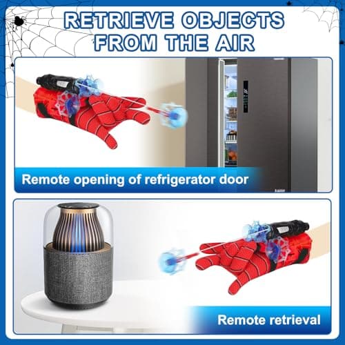 LIDEYE Gant de Lanceur Spiderman,2 Set Gant de Lanceur pour Spiderman, Jouets de Poignet Lanceur de Héros Jouets éducatifs drôles pour Enfants pour la fête de Cosplay (C)