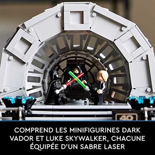 LEGO Star Wars Diorama de la Salle du Trône de l’Empereur - Maquette à Construire - Retour du Jedi 40e Anniversaire avec Minifigurines des Personnages culte Luke Skywalker et Dark Vador 75352