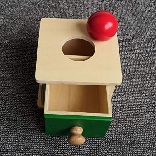 TOYANDONA 1 Pièces Boîte de Permanence Dobjet Montessori avec Balle pour Enfants Jouets Éducatifs pour Tout-Petits Exercice Jouets de Coordination Oil-Main (Style de Boîtes à Billes