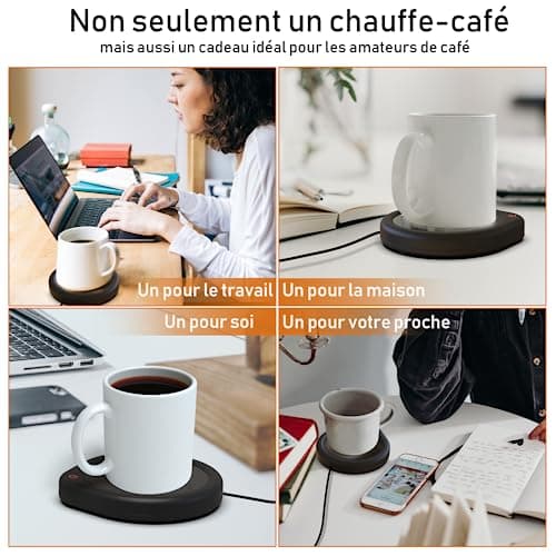 Réchauffe-Tasse à Café avec 2 Réglages de Température, Mug 20 W pour Tasses Électriques, Plaque Chauffante à Café avec Arrêt Automatique après 8 Heures